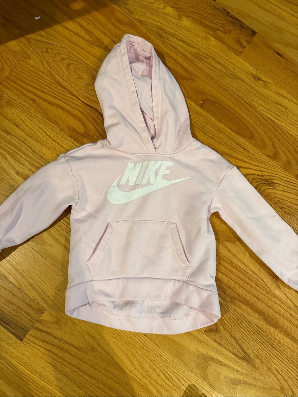 Nike Light Pink Hoodie with White Logo - Girls Pullover